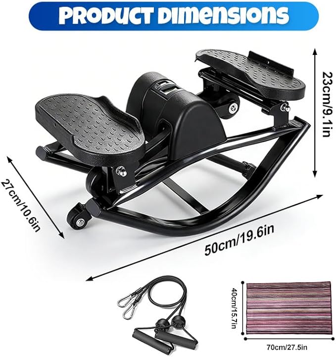 Rock Stepper Side to Side, with Digital Display, Workout Machine for Legs & Glutes,Side Stepper, Mini Stepper for Home, Apartment and Dormitory Use Home Workout The Rock Stepper