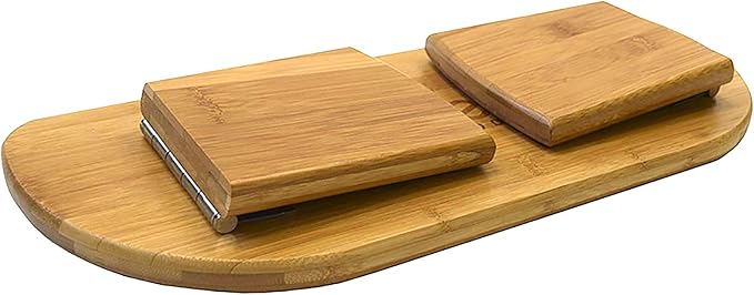Bamboo Kneeling Meditation Bench, Locking Magnetic Hinges & Free Black Canvas Carry Bag, Folding Portable Design for Outdoor use & Travel