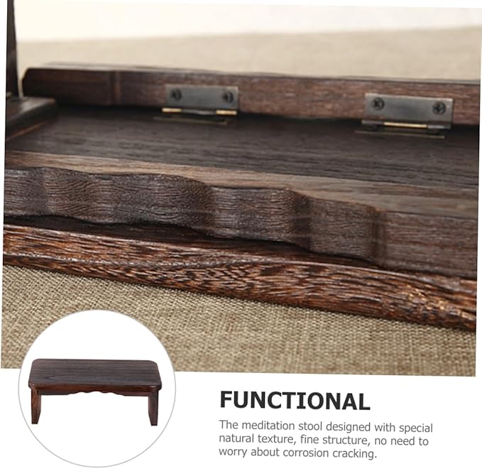 Toyvian Meditation Bench Lightweight Wooden Stool for Home Use Non-Slipping Kneel Mat for Meditation Prayer and Yoga for Living Room and Bedroom