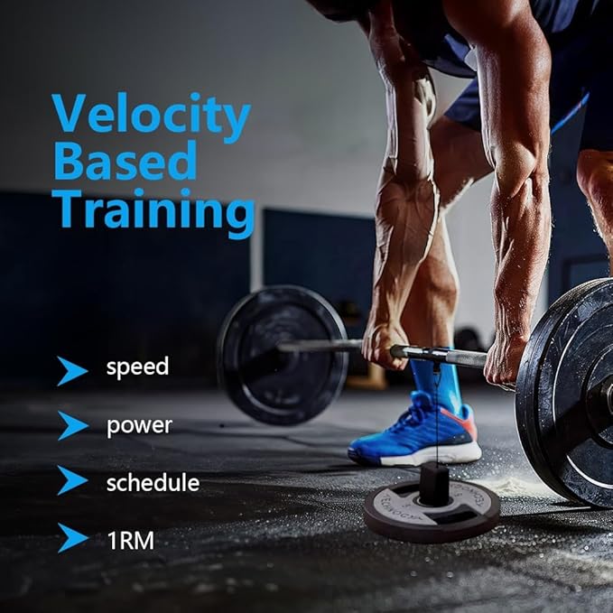 Velocity Based Training Tool, Linear Encoder for Powerlifting & Vertical Jumps - ±1mm Precision | Realtime Training Data Tracking | Voice Feedback | 50h Battery | Magnetic Mount (Black)