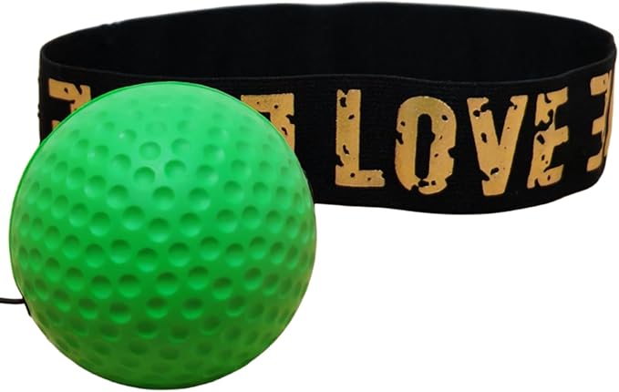 Sports Reaction Ball Boxing Reaction Training Ball, PU Reflex Ball Head-Mounted Love Adjustable Elastic Band, Perfect for Fighting Skills, Reaction Speed, Hand-Eye Coordination Training