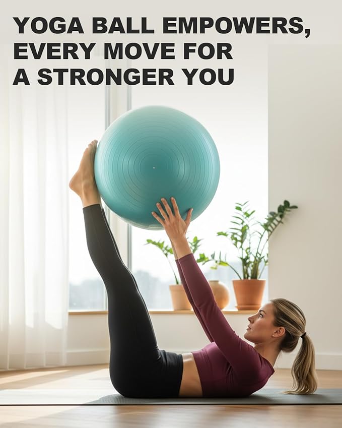 Trideer Exercise Ball Yoga Ball,Office Seating & Balance Ball Chair, Stability Ball for Pilates, Physical Therapy,Core Training & Balance Improvement & Stretching