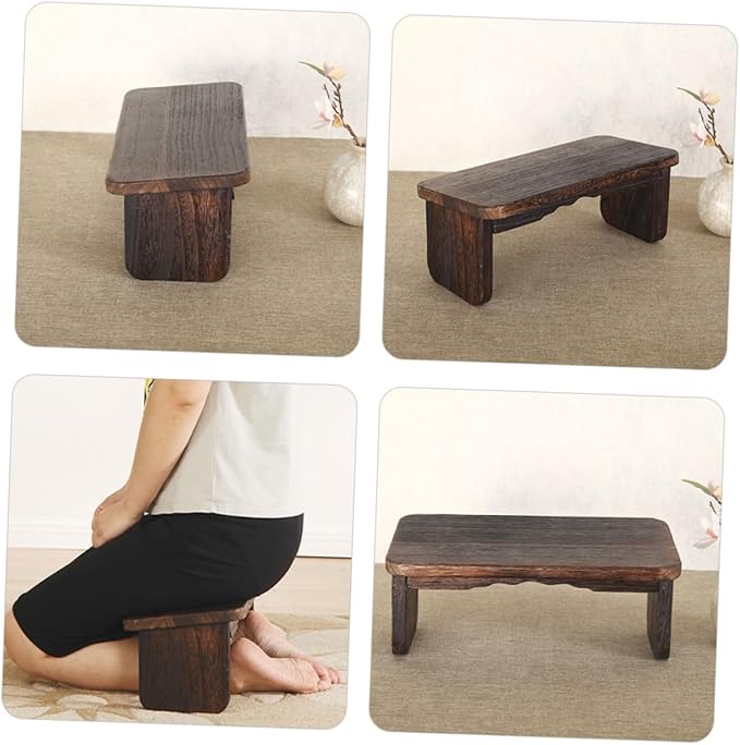 Mipcase Zen Meditation Chair Cushion Portable Folding Kneel Sit Stool Wooden Meditation Bench for Home and Church Use Ergonomic Support for Comfortable Sitting