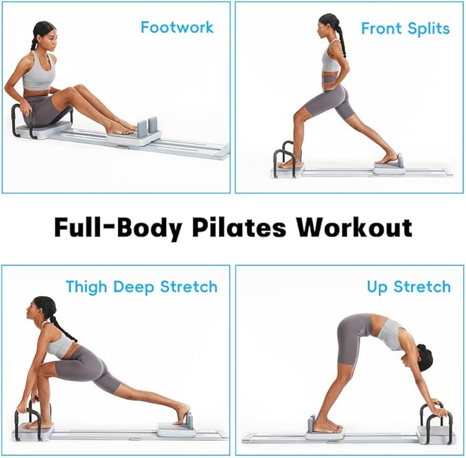 Pilates Reformer, Multifunctional Pilates Equipment for Abs Workout and Leg Exercise, Ski Machine, Pilates Board for Home Gym Full Body Workout