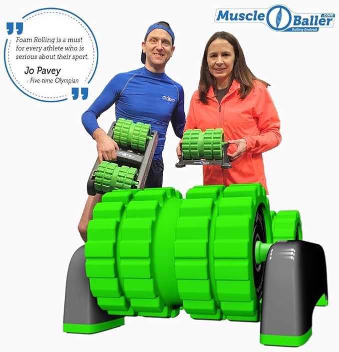 BackBaller Foam Roller (Ridged) - Muscle Roller for Deep Pain Relief. Ideal for Runner Cyclist Footballer Athlete