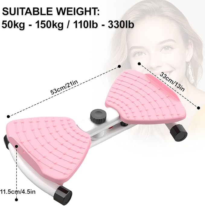 AB Twister Machine Exercise Twist Board Adjustable Resistance Waist Trainer, Carbon Steel Core Frame, 150KG Silent Pro Gym System