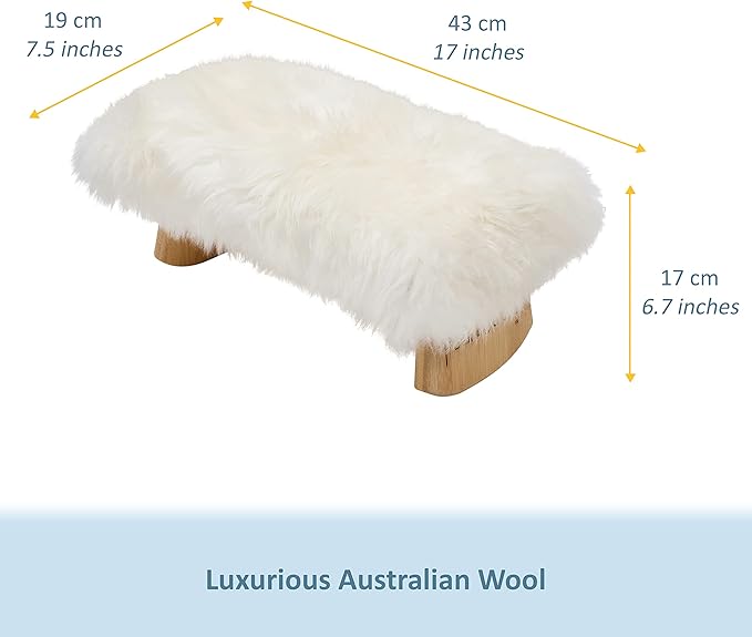 Meditation Bench Luxury Genuine Sheepskin Seat Cover meditate deeper & longer in pure comfort - mindful prayer kneeler - unique ergonomic design supports back and knees to bring health & wellbeing
