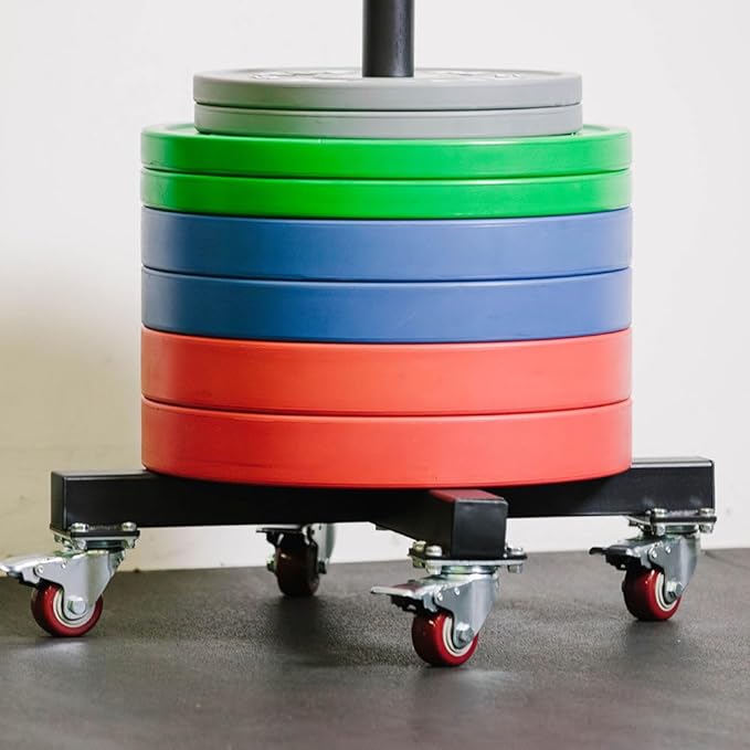 Titan Fitness Portable Vertical Olympic Weight Plate Storage Rack, Mobile Stackable Weight Rack with 800 LB Capacity, Locking Caster Wheels, For Olympic-Sized Cast Iron Steel, Urethane, Bumper Plates