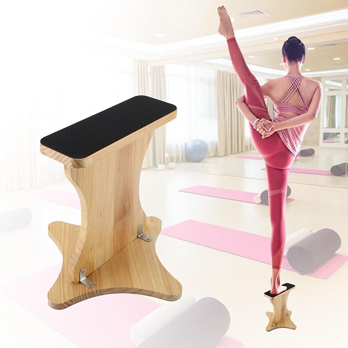 Cheer Balance Trainer, Wooden Cheer Flyer Stand, Cheer Stand for Cheerleading Flyer Balance, Cheer Flyer Stand Balance and Flexibility Trainer for Flexibility Core Strength (With Fixed Iron Sheet)