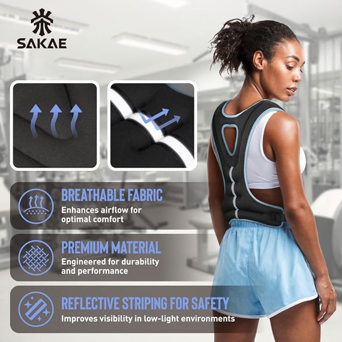 SAKAE Aerobics Step Platform Set with Weighted Vest & Measuring Tape, Adjustable Height 2 Level Risers Workout Step Trainer with Non-Slip Surface, Step Platform for Home Exercise, Multiple Colors