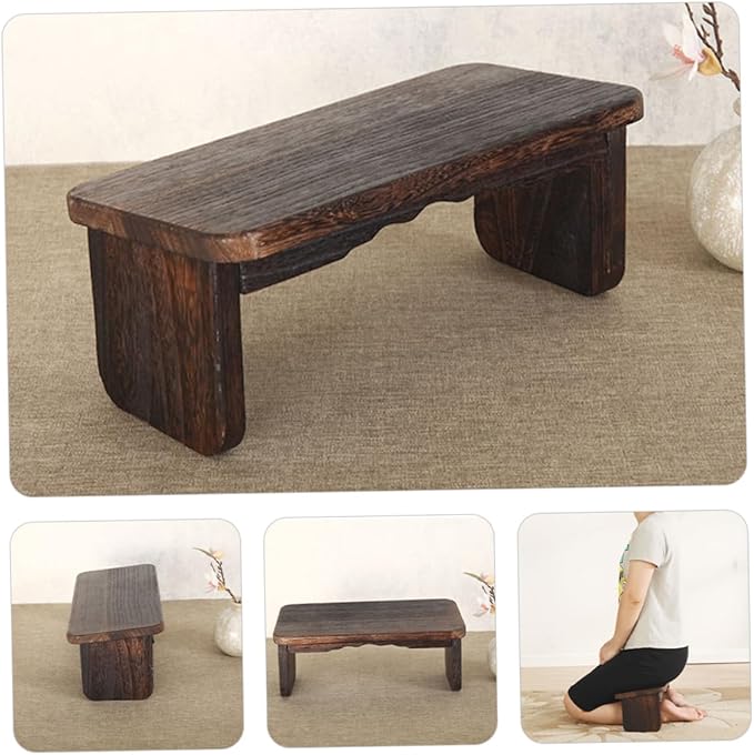 SUPVOX Meditation Bench Wooden Seat Zen Stool for Kneel Sit Yoga Headstand Bench Non-Slip Load-Bearing