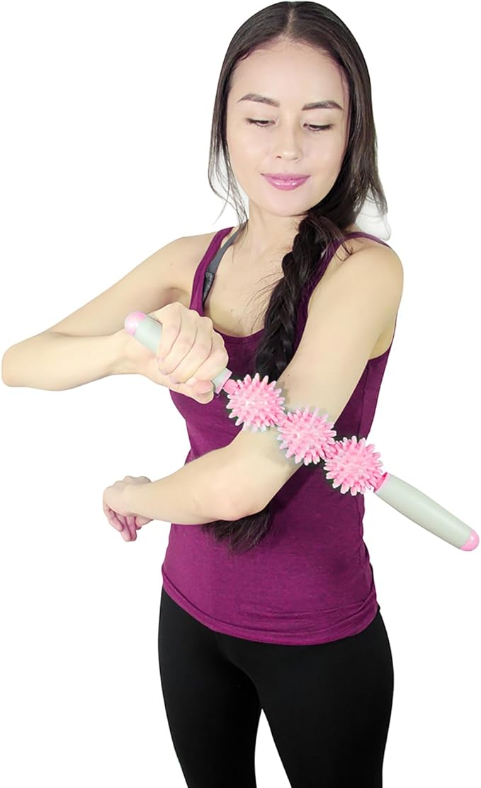 Coolife Fascia Muscle Roller - Cellulite Massager - Fascia Roller for Cellulite and Sore Muscles - Neck, Leg, Back, Body Deep Tissue Massage Stick Tools - 3 Balls Size Version