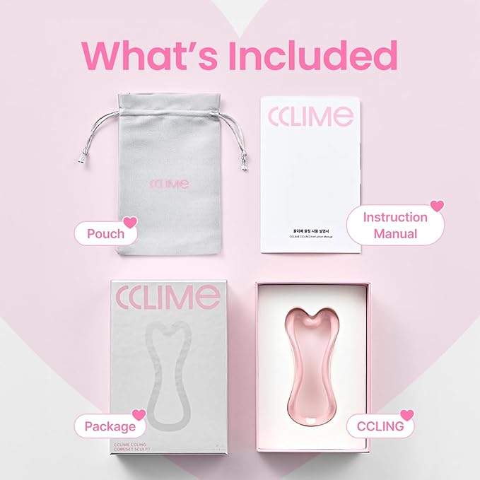 BEAUTY CoreSet Sculpt Ceramic Gua Sha Tool, Facial Sculpting Massager for V-Line, Jawline & Double Chin, Lymphatic Drainage, Scalp & Body Massage Tool with Pouch (1 ea)