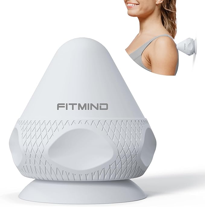 Mountable Self-Massage Ball Handfree with Suction Cup,Deep Tissue Back Sore Muscle Knot Massager,Myofascial Release,Manual Massage Balls, Foot Plantar Fasciitis, Back Stress Relief - Gray