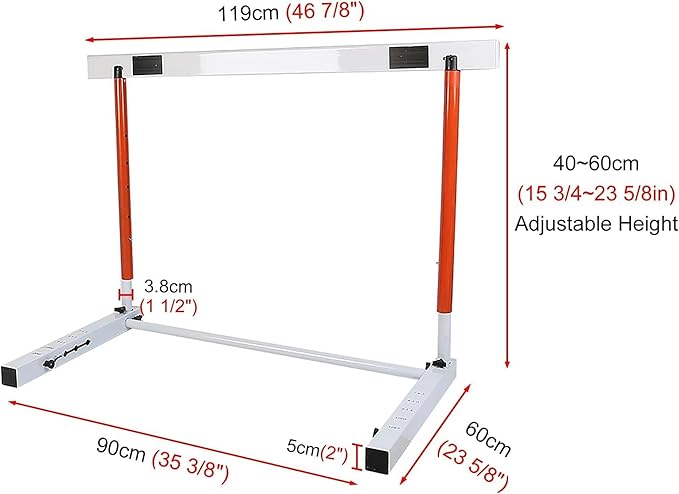 Metal Agility Speed Hurdles, Adjustable Height Track and Field Hurdles, Athletic Workout Obstacles Bar, Portable Sport Training Pole Set (40)