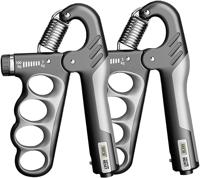 Grip Strength Trainer, 5-100KG (11-220 LB) Adjustable Resistance Forearm Hand Gripper Strengthener with Counter, Hand Wrist Exercise Workout Equipment for Home/Office Gym