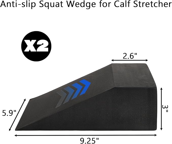 Yesland 2 Pcs Yoga Foam Squat Wedge Blocks, Professional Squat Ramp for Heel Elevated Squat, Lightweight Calf Stretcher Slant Board for Fitness, Squat, Push Up, Weightlifting