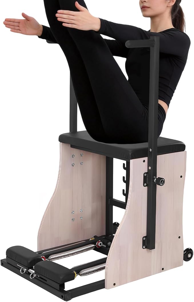 Pilates Chair, Pilates Pro Chair with Adjustable Handles and Split Pedals for Yoga Core Training, Professional Yoga Chairs for Home Use Gym Workout Rehabilitation