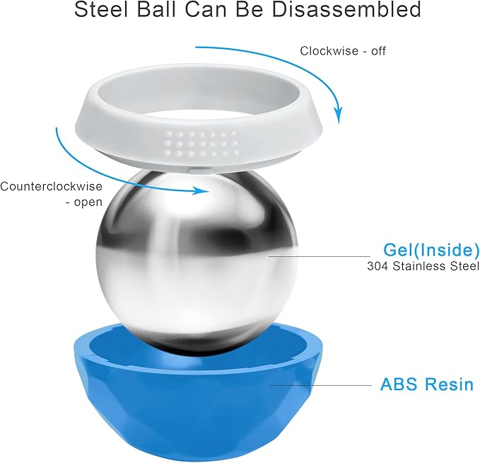 Coolrunner Cold Massage Roller Ball, Cryosphere Cold Massage Ball- Heat Therapy & Cold Therapy Relief with Cold Gel Core- Helps with Muscles Recovery and Inflammation for Shoulders, Neck (Blue White)