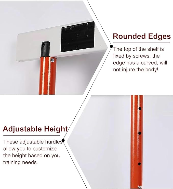 Metal Agility Speed Hurdles, Adjustable Height Track and Field Hurdles, Athletic Workout Obstacles Bar, Portable Sport Training Pole Set (40)