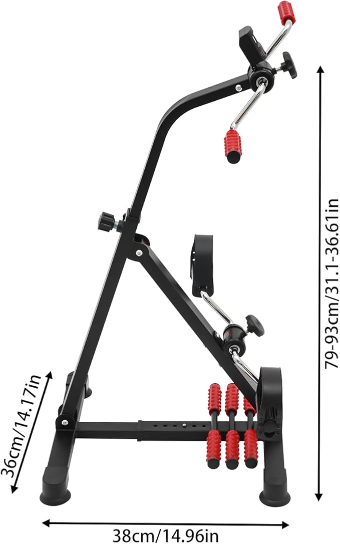 Indoor Pedal Exerciser Bike for Home Fitness & Rehabilitation - Adjustable Resistance, LCD Display, and Massage Rollers, Compact Design for Joint Flexibility & Muscle Strength (120kg Max Weight)