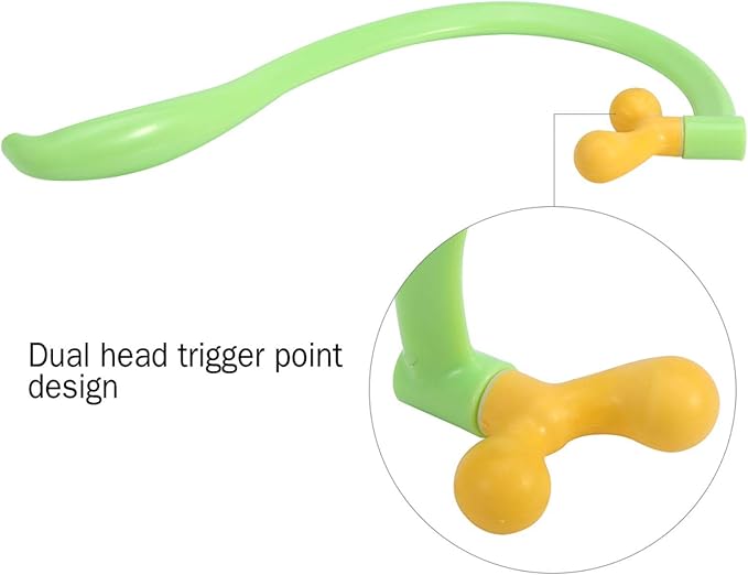 YUYTE Back Massager Stick Hook Dual Head Point Massager Pain Relief Pain Relief Massage Tool