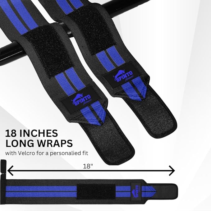 18" Wrist Wraps for Weightlifting USPA-Approved Wrist Support with Thumb Loop Heavy Duty Wrist Braces for Powerlifting, Gym, Cross Training & Strength Training for Men & Women