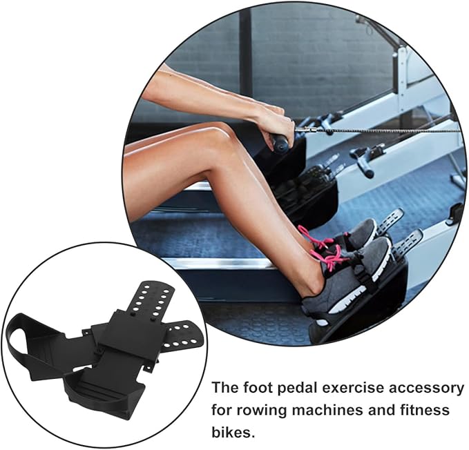 Rowing Machine Foot Pedals Replacement Indoor Exercise Rowing Machine Parts Non-Slip Adjustable Footplate Fitness Equipment 12.59X3.74X0.39In