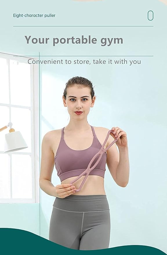 Figure 8 Resistance Band, Yoga Elastic Band Stretching Resistance Latex Rubber Fitness Exercise, Exercise Band for Home Workouts