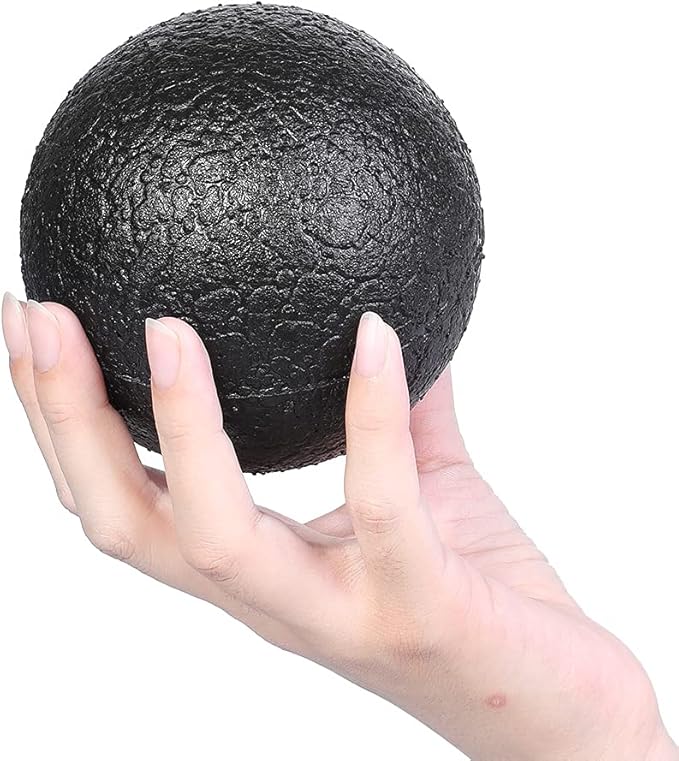 Yoga Massage Ball, Relax Muscles Soft Foam Roller Ball with High Density Foam Structure for Massaging Muscles for Adults for Exercises(Black, 10CM Single Ball)
