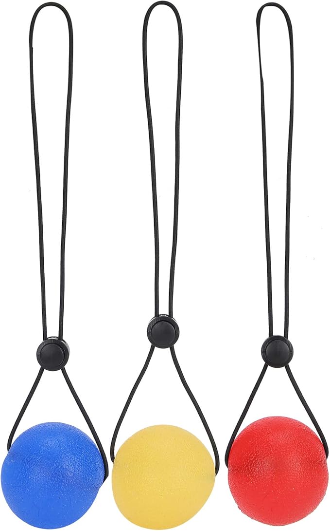 3 Pieces Secure Stress Balls on a String, Climbing Ball Hand Training Device, Hand Exercise Strengthening Rehabilitation