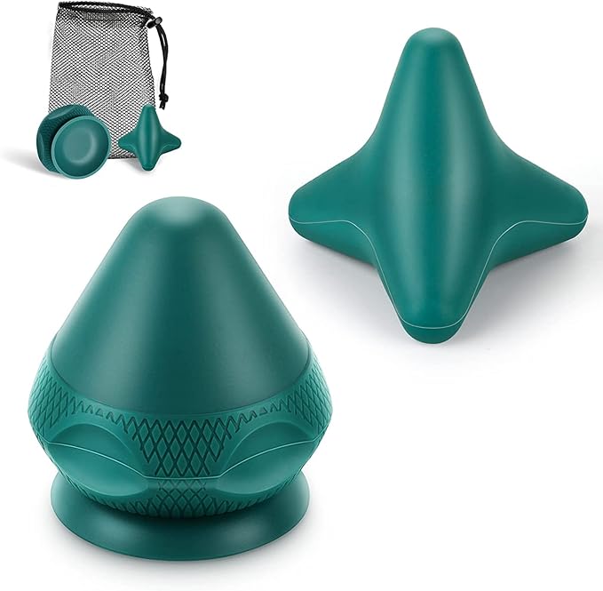 Trigger Point Massage Ball Deep Tissue, Manual Massage Balls Kit with Suction Cup to Relieve Muscle Pain and Tension in The Back, Neck, arms, Shoulders and Legs (Green)