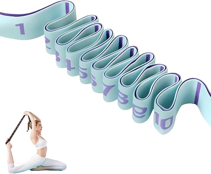 Fitness Resistance Bands for Stretching and Yoga, Number Stretch Resistance Band with Clear Markings, 8/10/12 Section Stretch Band for Fitness, Pilates, Dance, Full Body Workout