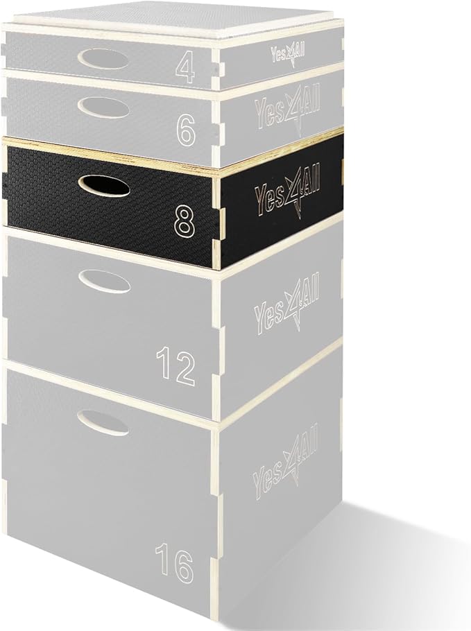 Yes4All 3 in 1 Wooden Plyo Box, Plyometric Box Platform for Jump Training, Jump Boxes for Home Gym Exercise and Outdoor Workout