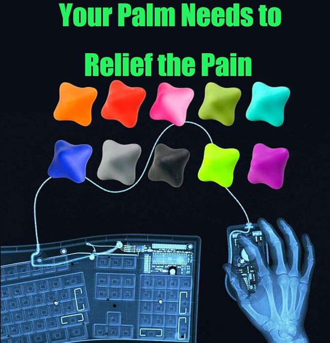 Hand Massage Exercise Therapy Balls-Deep Tissue Trigger Point Self Massage Rehab Reflexology Ball Arthritis Pain Relief Workout for Hands Palm Back Foot Shoulder Body Leg 2PCS(Pack of Two)