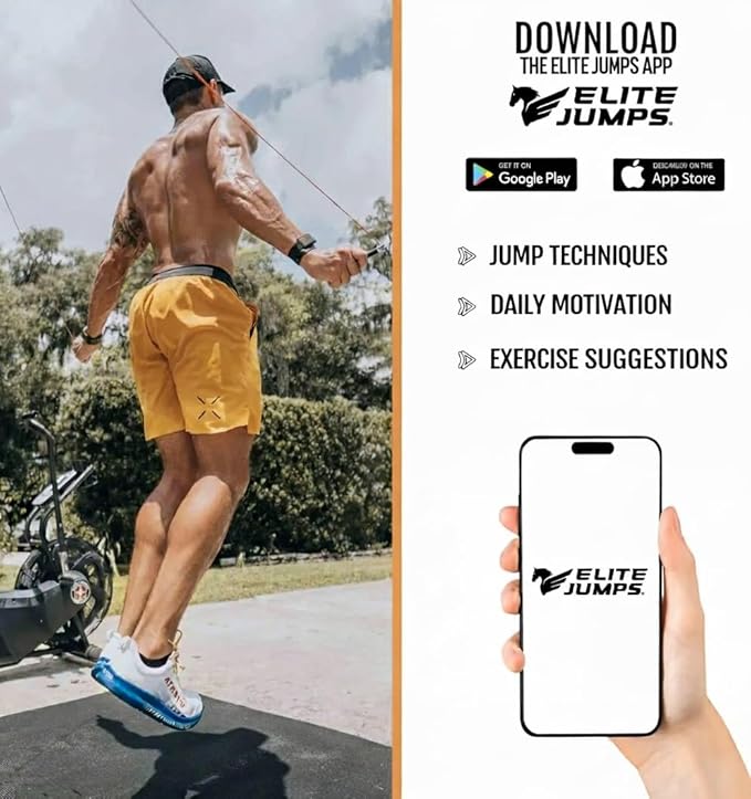 Elite Jumps Muay Thai 2.0 Weighted Jump Rope - Designed for High-Intensity Training, Muay Thai, & MMA Workouts - Heavy 1.3lb PVC Jump Ropes for Fitness