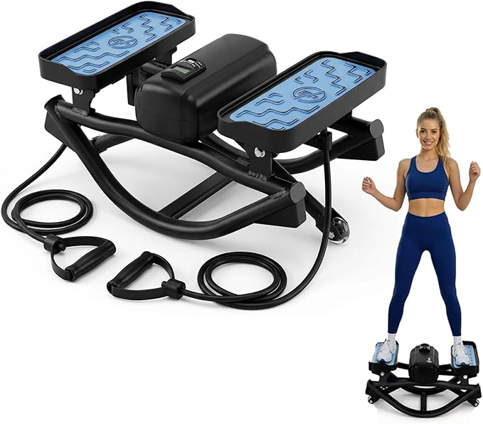 3D Rocking Stepper - Mini Stepper for Home & Office Workout, Low Impact Lateral Motion Exercise Machine for Core & Glutes, Whisper Quiet Under Desk Stepper, Fully Assembled, 330lb Capacity