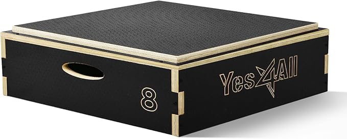 Yes4All 3 in 1 Wooden Plyo Box, Plyometric Box Platform for Jump Training, Jump Boxes for Home Gym Exercise and Outdoor Workout