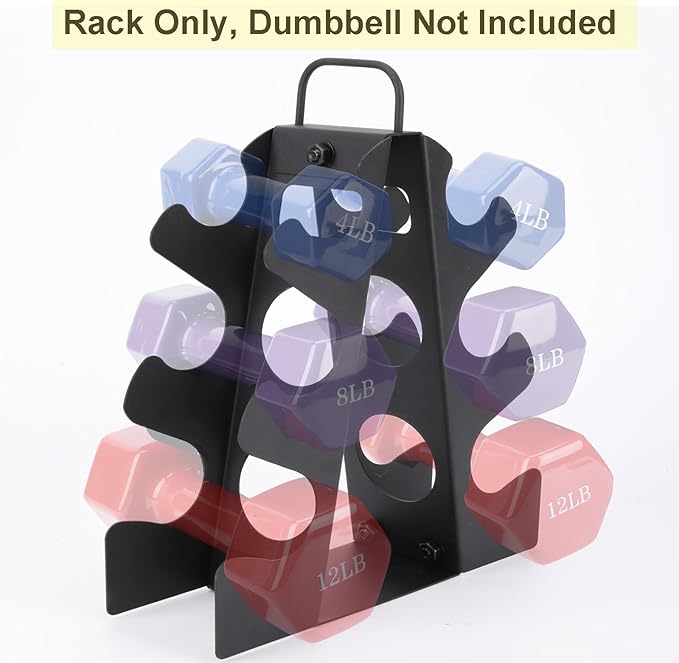 3-Tier | 4-Tier Dumbbell Rack for Dumbbells , A-Frame Weight Stand Only, Compact Space-Saving Design for Home Gym, Heavy-Duty Alloy Steel Organization Rack (Dumbbells Not Included ）