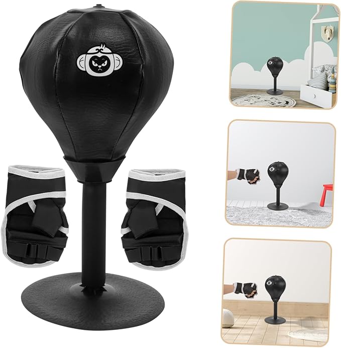 1Set Boxing Reaction Ball Suction Cup Design for Home Office Use Portable Inflatable Training Ball for Fitness Relief Reflex Improvement