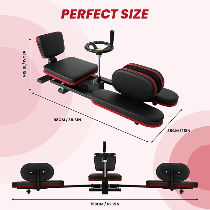 Hip Leg Strecher, 400LBS Steel Split Machine for Flexibility Kids Adults with Wheel, 240 ° Leg Strecher Machine for Flexibility Stretching Equipment Fitness Equipment Beauty Ballet Yoga