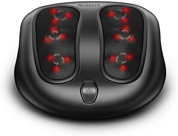 Nekteck Foot Massager with Heat, Shiatsu Heated Electric Kneading Foot Massager Machine for Neuropathy, Plantar Fasciitis, Feet Massage for Pain Relief, Circulation, Ideal Gifts for Man Woman Her Him