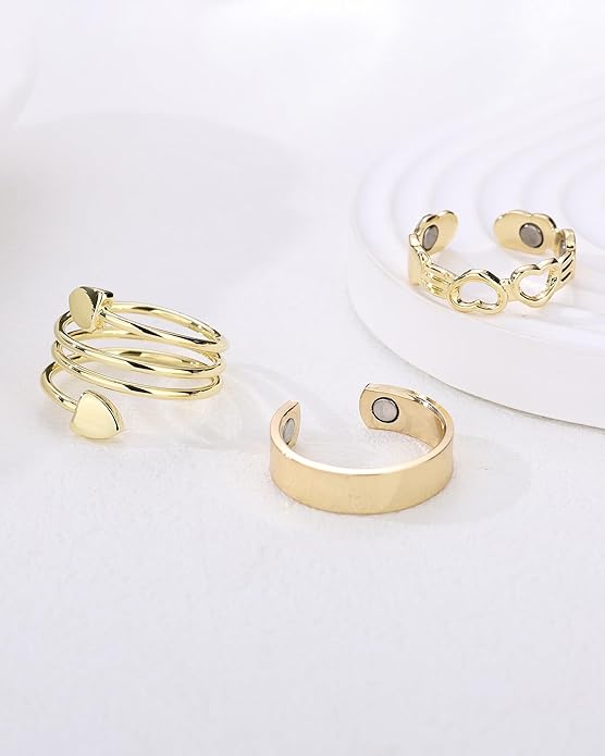 BioMag Copper Rings for Women, 99.99% Pure Copper Magnetic Rings Thumb Rings for Lymphatic Drainage, Adjustable Jewelry Gifts for Women