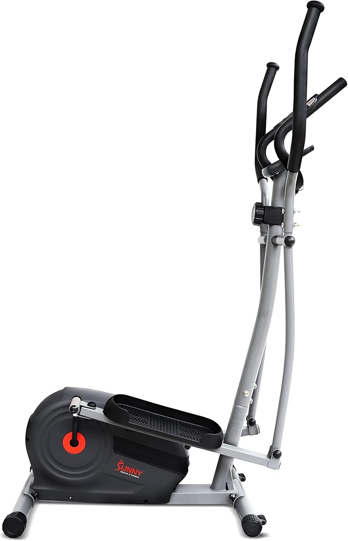 Sunny Health & Fitness Elliptical Exercise Machine, Silent Magnetic Fully Body Training with Pulse Rate Grips, LCD Performance Monitor Equipment for Home Gym, Adjustable Resistance SunnyFit App Access