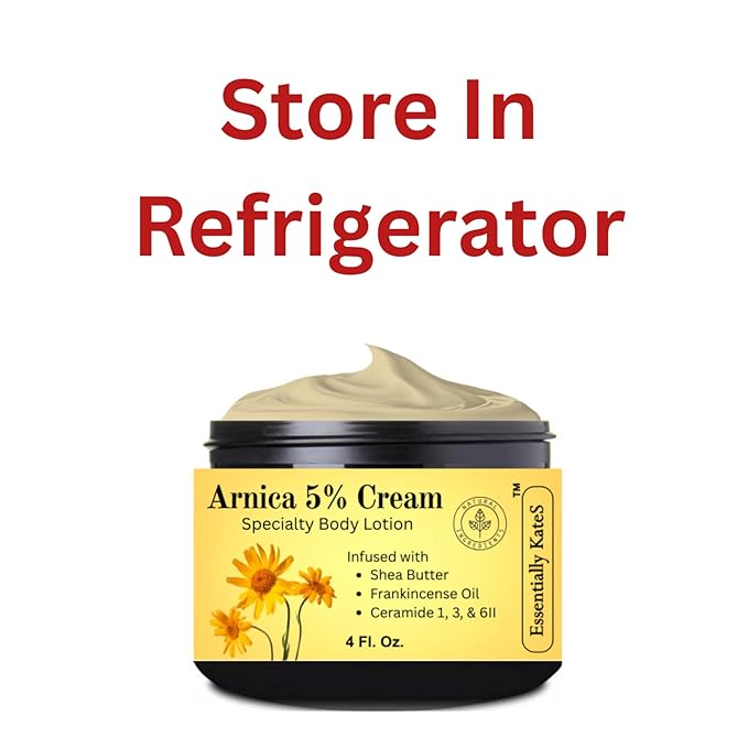 Essentially KateS Arnica 5% Cream Lotion 4 Fl Oz – Frankincense Oil, Shea Butter, Ceramides 1, 3, 6II for Skin & Muscle Care