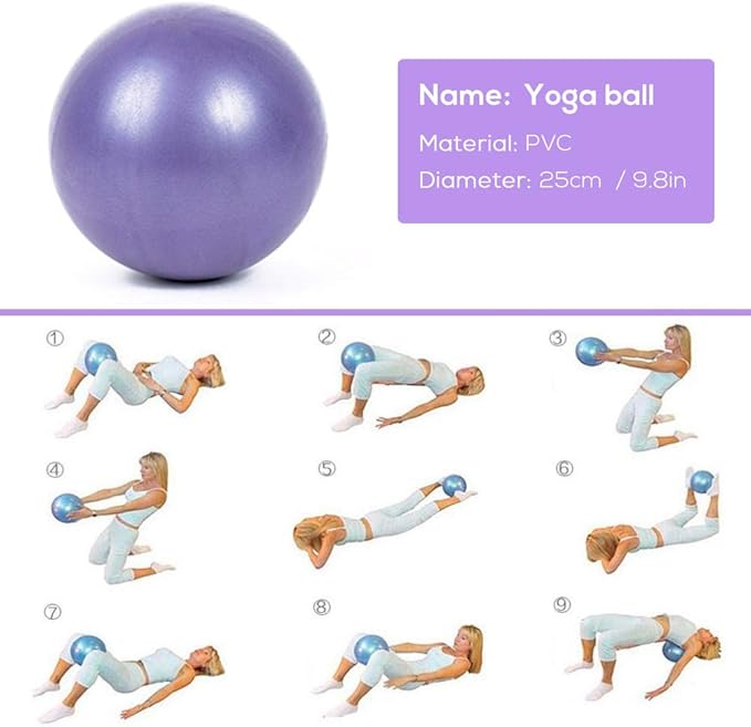 5pcs Yoga Equipment Set Include Yoga Ball Yoga Blocks Stretching Strap Resistance Loop Band Exercise Band