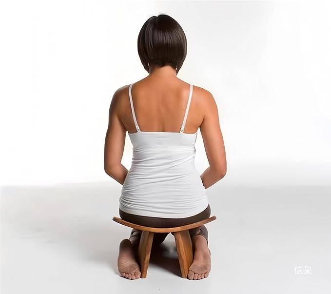 Solid Wood Ergonomic Kneeling Stool. Suitable for Temple Ceremonies, Tea Ceremonies, Meditation, Yoga, as Well as Home Fitness Assistance Chair (S# is Suitable for Height up to 160CM(63 in)