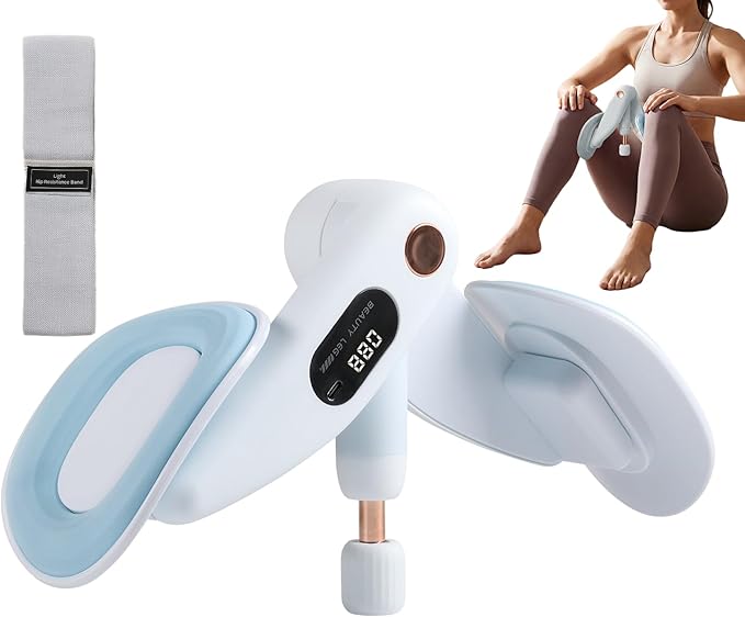 Inner Thigh & Pelvic Floor Trainer for Women, Adjustable Hip Toner with LED Counter, Compact Kegel Exercise Device for Home, Office & Postpartum