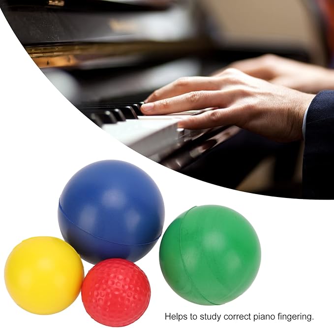 Piano Finger Hand Shape Training Ball, Grip Training Ball for Children, Finger Wrist Corrector Finger Ball (4pcs)