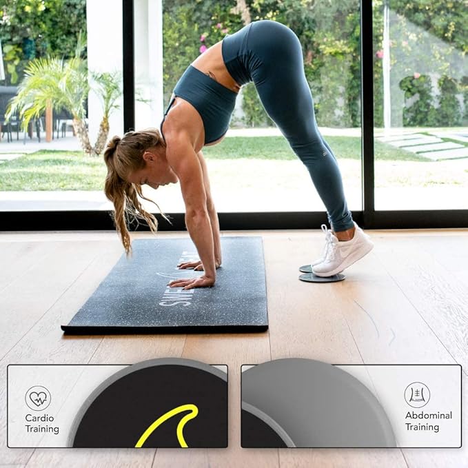 Sweet Sweat Core AB Sliders (Pack of 2) | Dual Sided Fitness Sliders for Hardwood Or Carpeted Surfaces | Ideal for Ab & Core Workouts